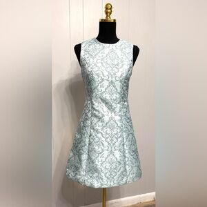 #13)  NWT Sleeveless Mint Damask A-Line Midi Dress with Heart Back with Beads